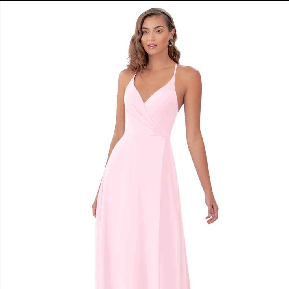Azazie blushing pink bridesmaids dress